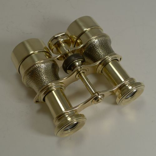 Antique English Field Glasses / Binoculars by Lawrence and Mayo - With Compass