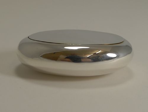 fig 1. Antique English Sterling Silver Tobacco Box by Walker and Hall - 1910
