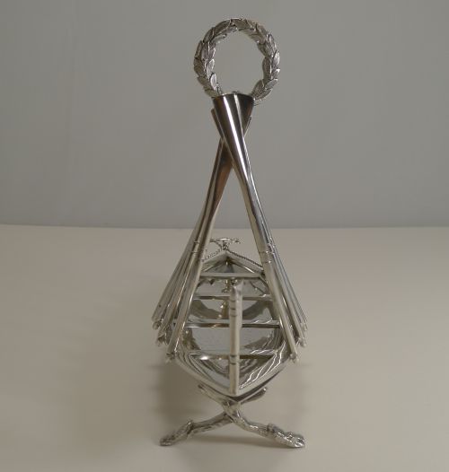 fig 1. Rare Antique Novelty Toast Rack - Rowing Gig by Benetfink, London c.1880