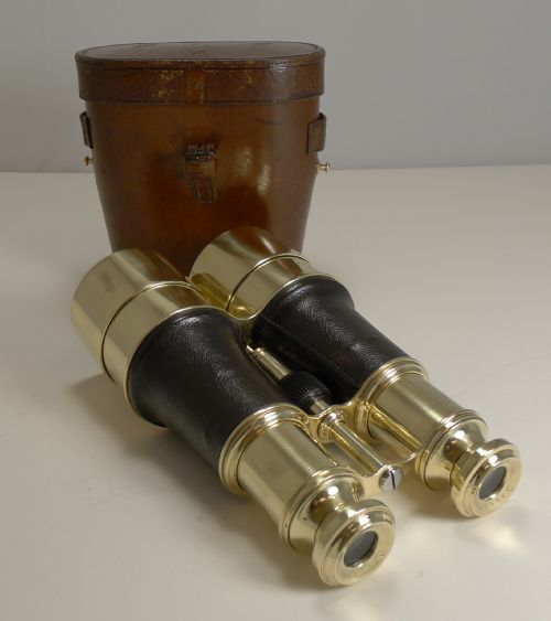 Pair Ww1 Binoculars and Case - British Officer's Issue - 1917 - Signed Dolland, London