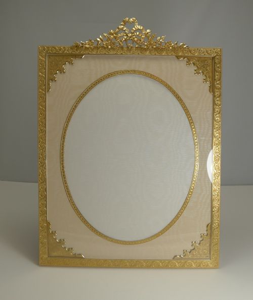 Huge (19") French Gilded Bronze Photograph Frame C.1890
