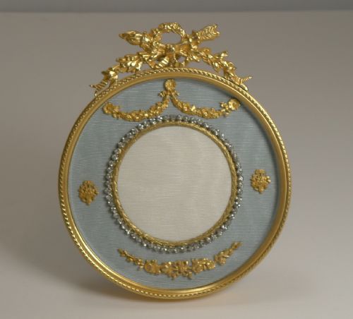 Antique French Gilded Bronze Picture Frame - Paste Stones C.1900