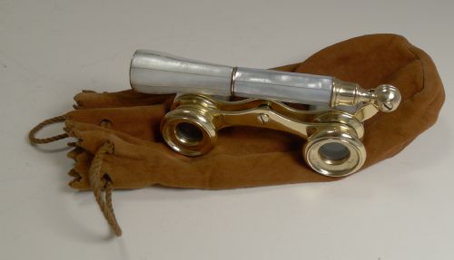 Pair Antique French Mother of Pearl Opera Glasses C.1900