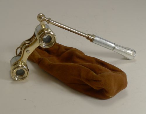 fig 1. Pair Antique French Mother of Pearl Opera Glasses c.1900