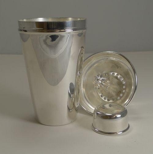 Art Deco Cocktail Shaker with Lemon Squeezer C.1930 - Goldsmith's and Silversmith's Co.