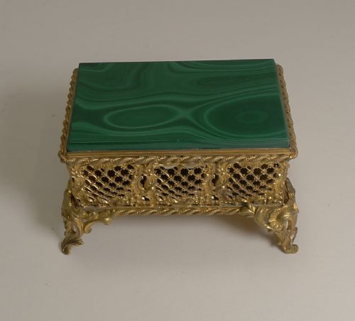 fig 1. Antique French Malachite Box c.1890