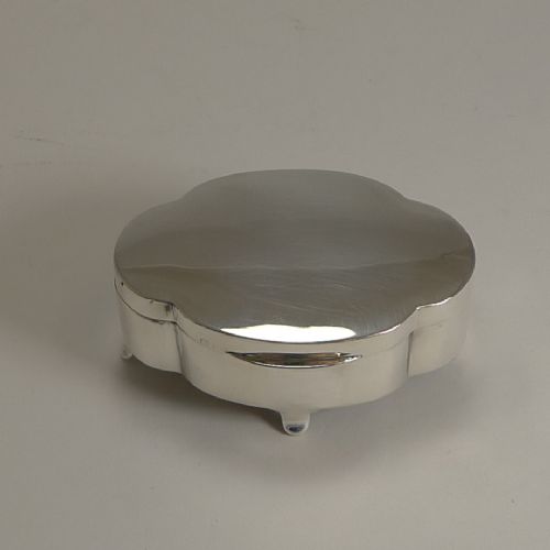 English Sterling Silver Jewellery / Ring Box - 1920