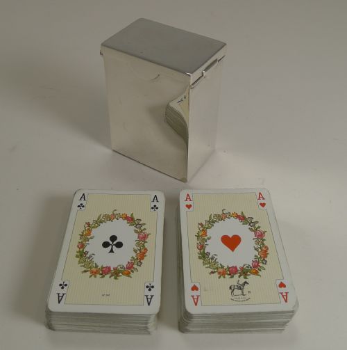 English Victorian Sterling Silver Playing Card Box - 1899