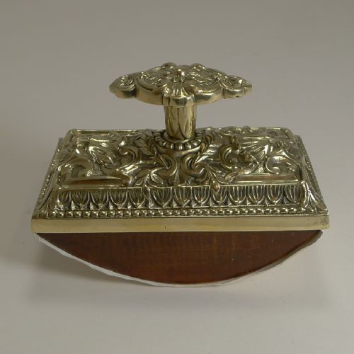 Grand Large English Cast Brass Rocking Blotter C.1880