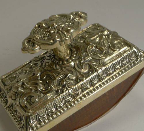 fig 1. Grand Large English Cast Brass Rocking Blotter c.1880