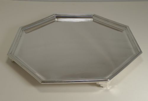 fig 1. Fine Art Deco Silver Plated Serving Tray by Elkington and Co.