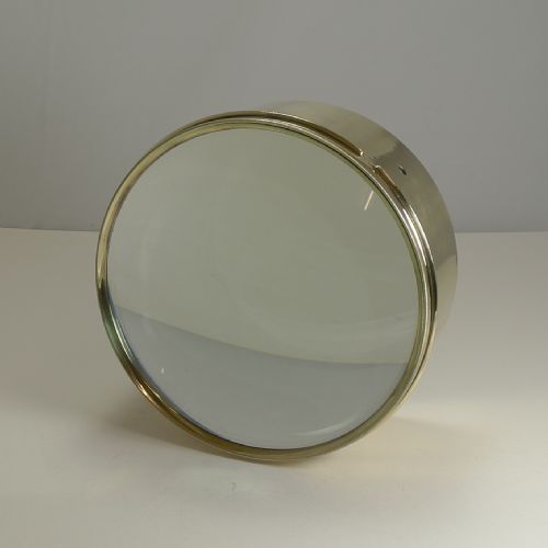 Mammoth English Antique Brass Desk Magnifying Glass / Paperweight C.1910