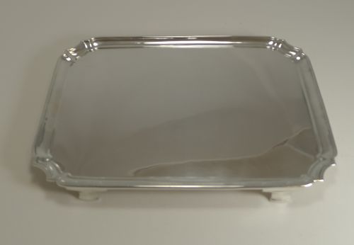 Smart Antique English Sterling Silver Serving / Cocktail Tray - 1903
