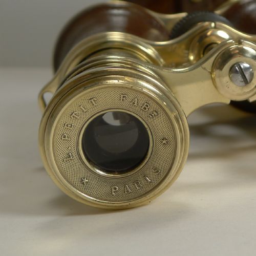 fig 2. WW1 Issued Antique French Binoculars Signed L. Petit, Paris