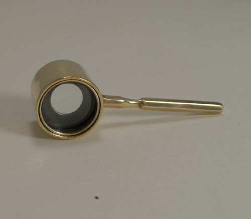 Small Antique English Brass Coddington Magnifying Glass C.1880