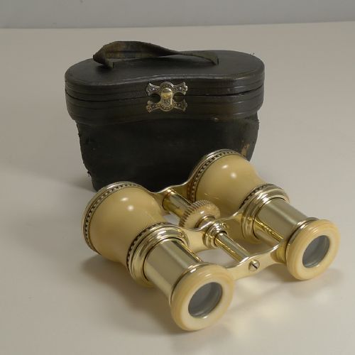 Pair Antique English Ivory Opera Glasses C.1890