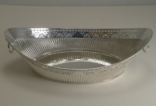 fig 1. Antique English Silver Plated Bread Basket by James Dixon & Sons
