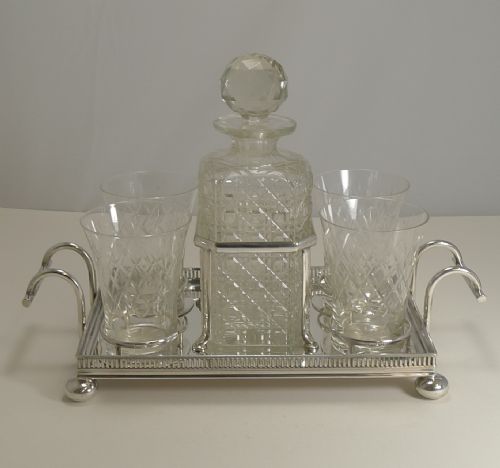 fig 1. Antique English Drinks Set on Fitted Tray by John Bishop Chatterley c.1900