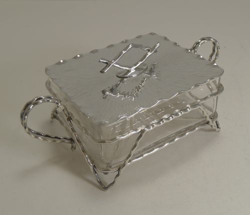 Antique English Hukin and Heath Butter Dish C.1880
