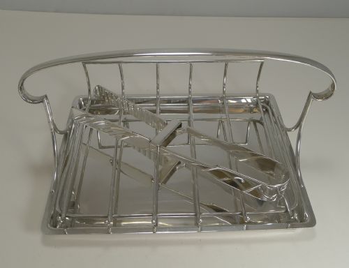 ANTIQUE ENGLISH SILVER PLATED ASPARAGUS SERVING DISH C1910 BY MAPPIN AND WEBB - ADDITIONAL PHOTO 2