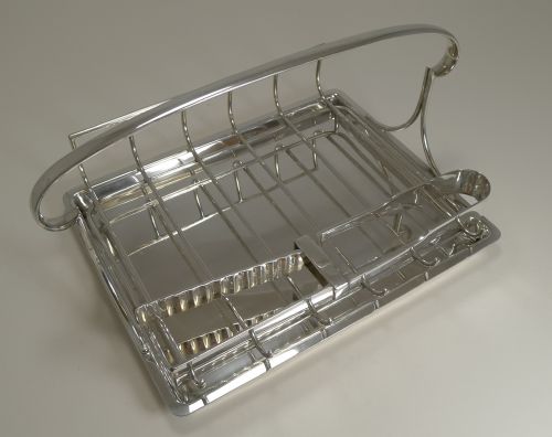 ANTIQUE ENGLISH SILVER PLATED ASPARAGUS SERVING DISH C1910 BY MAPPIN AND WEBB - ADDITIONAL PHOTO 4