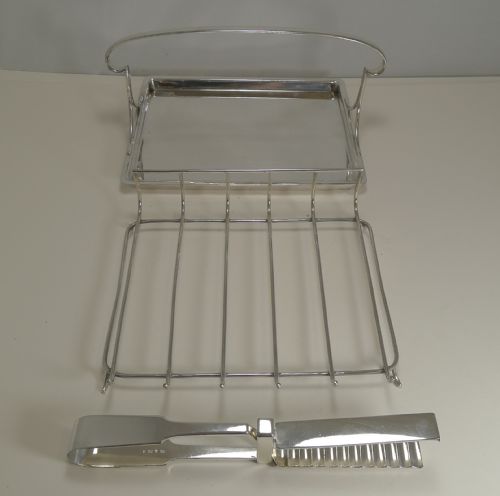 ANTIQUE ENGLISH SILVER PLATED ASPARAGUS SERVING DISH C1910 BY MAPPIN AND WEBB - ADDITIONAL PHOTO 5