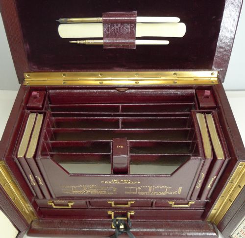 fig 6. Magnificent Antique English Leather Stationery Cabinet by Thornhill, Bond St c.1900