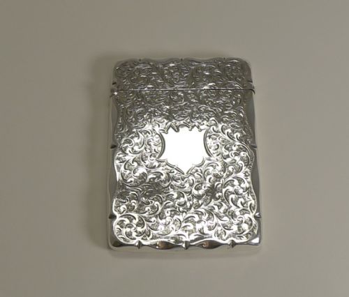 Antique English Sterling Silver Visiting Card Case -1896