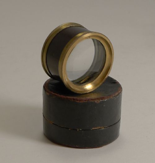 Small Antique English Magnifying Glass / Lens in Box C.1850