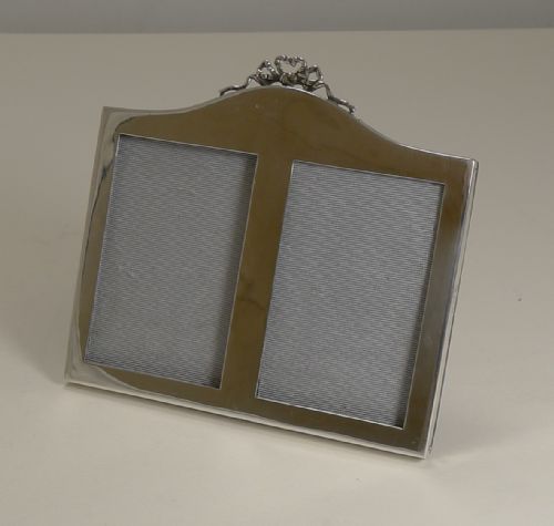 English Sterling Silver Double Photograph / Picture Frame - 1921
