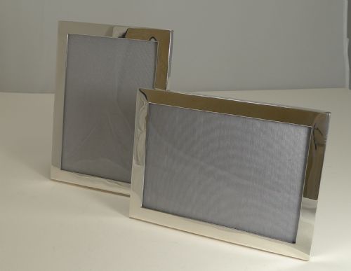 Pair Antique English Sterling Silver 2-Way Photograph / Picture Frame - 1914