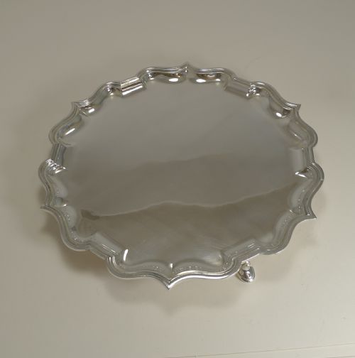 Smart and Elegant Antique English Silver Plated Salver / Tray by Elkington