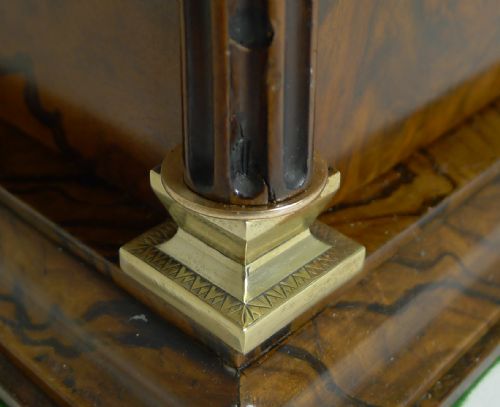 ANTIQUE ENGLISH BURR WALNUT AND BRASS CIGAR CABINET HUMIDOR C1880 - ADDITIONAL PHOTO 6