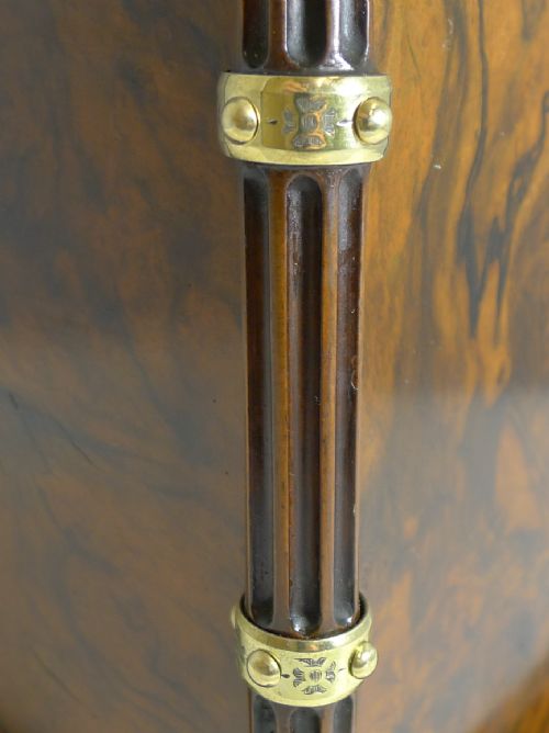 ANTIQUE ENGLISH BURR WALNUT AND BRASS CIGAR CABINET HUMIDOR C1880 - ADDITIONAL PHOTO 7