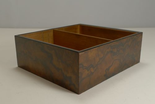 ANTIQUE ENGLISH BURR WALNUT AND BRASS CIGAR CABINET HUMIDOR C1880 - ADDITIONAL PHOTO 11
