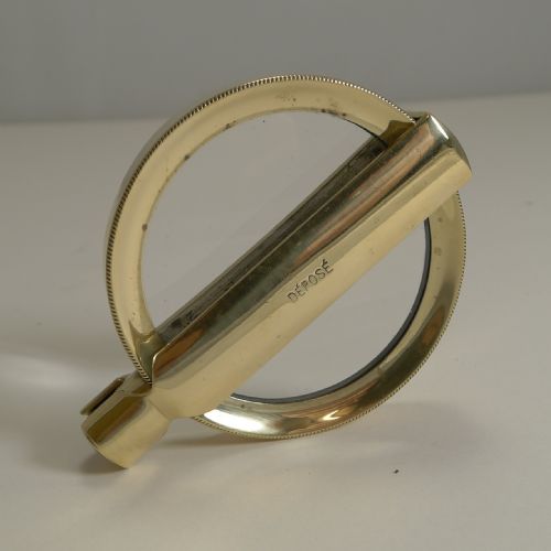 Antique French Folding Brass Magnifying Glass C.1900