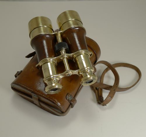 Ww1 Issued Antique French Binoculars Signed L. Petit, Paris