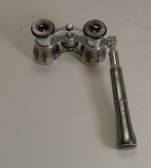 fig 2. Antique French LeMaire Opera Glasses With Detachable Lorgnette Handle c.1900