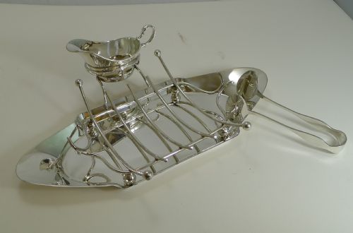 fig 1. Antique English Asparagus Serving Set by Hukin and Heath c.1900