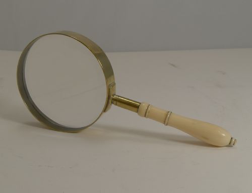 Antique English Ivory Handled Magnifying Glass C.1890