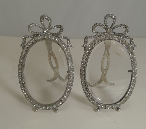 Exquisite Pair Antique French Paste Photograph / Picture Frames C.1890