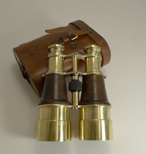 Superb Pair Ww1 Binoculars and Case - British Officer's Issue - 1918