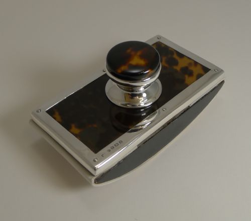 fig 1. English Silver and Tortoiseshell Rocking Blotter - 1924