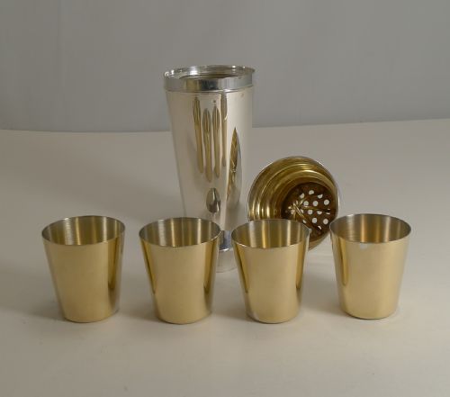 Vintage Art Deco Travelling Cocktail Shaker / Set - German C.1930