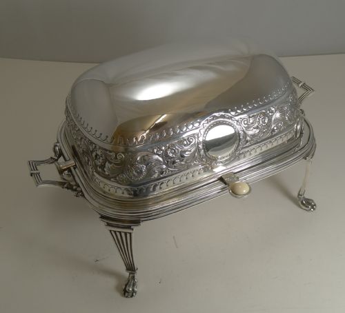 fig 1. Stunning Antique English Revolving Breakfast Dish by Alexander Clark c.1895