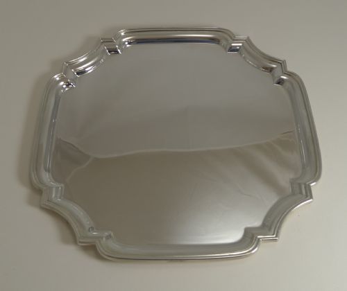 Smart Vintage English Silver Plated Cocktail / Drinks Tray C.1920