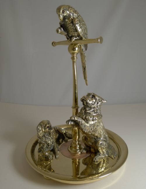 Bronze and Brass Desk Compendium - Queen Victoria's Pets C.1880