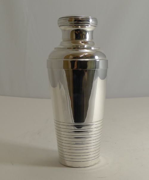 Vintage French Art Deco Silver Plated Cocktail Shaker C.1930