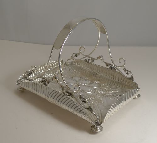 Quality Antique English Silver Plated Fruit Basket C.1890 by Pinder Brothers, Sheffield