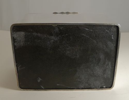 fig 2. Magnificent Oversized Antique English Sterling Silver Cigar Box by Walker and Hall